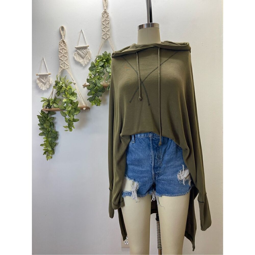 Free People Movement Green Oversized Draped Sweater